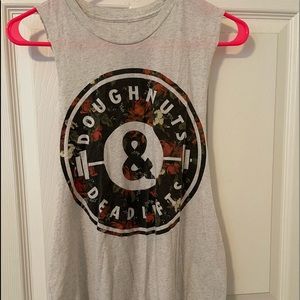 Doughnuts and Deadlifts Rose Muscle Tank